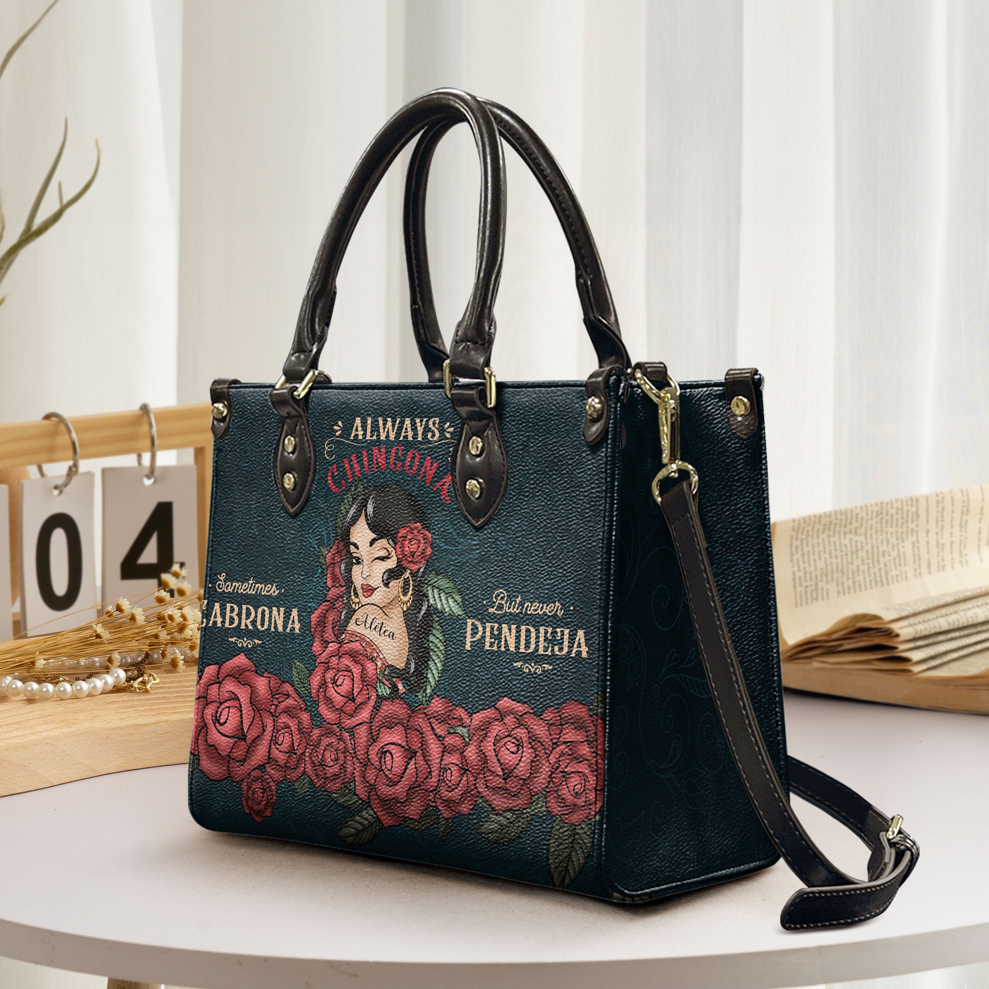 Always Chigona - Personalized Leather Bag - Hispanic Month Gift For Hispanic - Vintage Girl