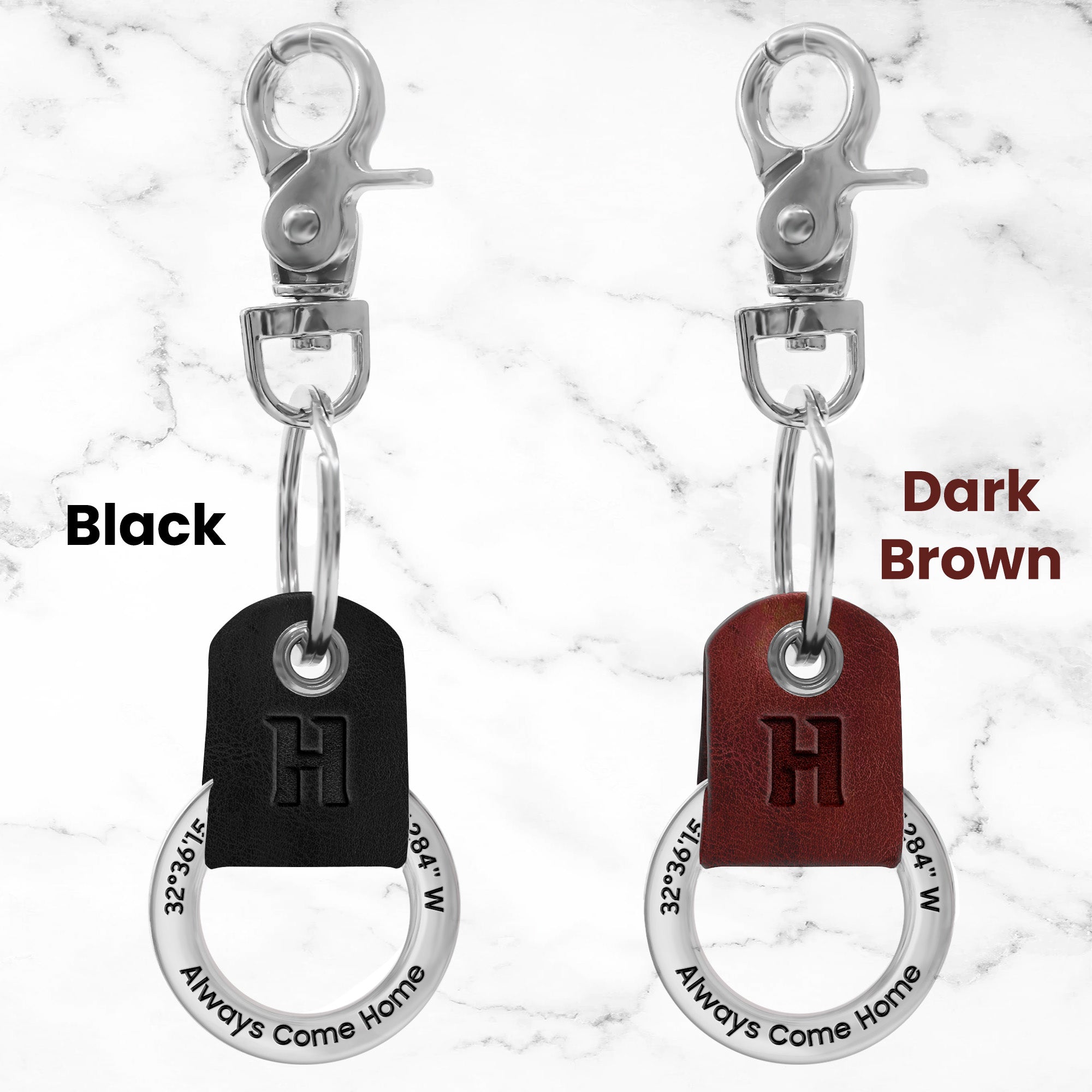 Always Come Home - Personalized Coordinates Keychain