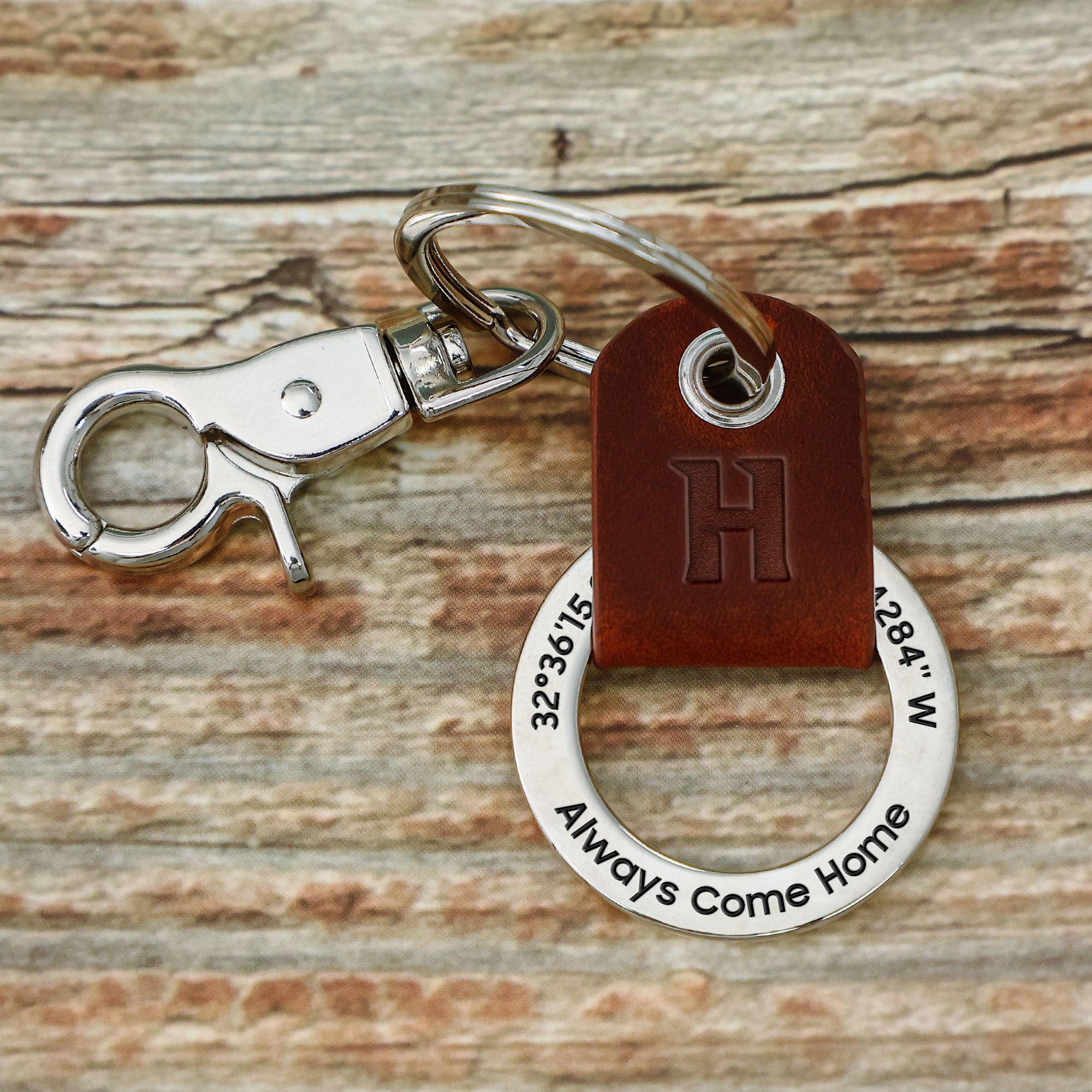 Always Come Home - Personalized Coordinates Keychain