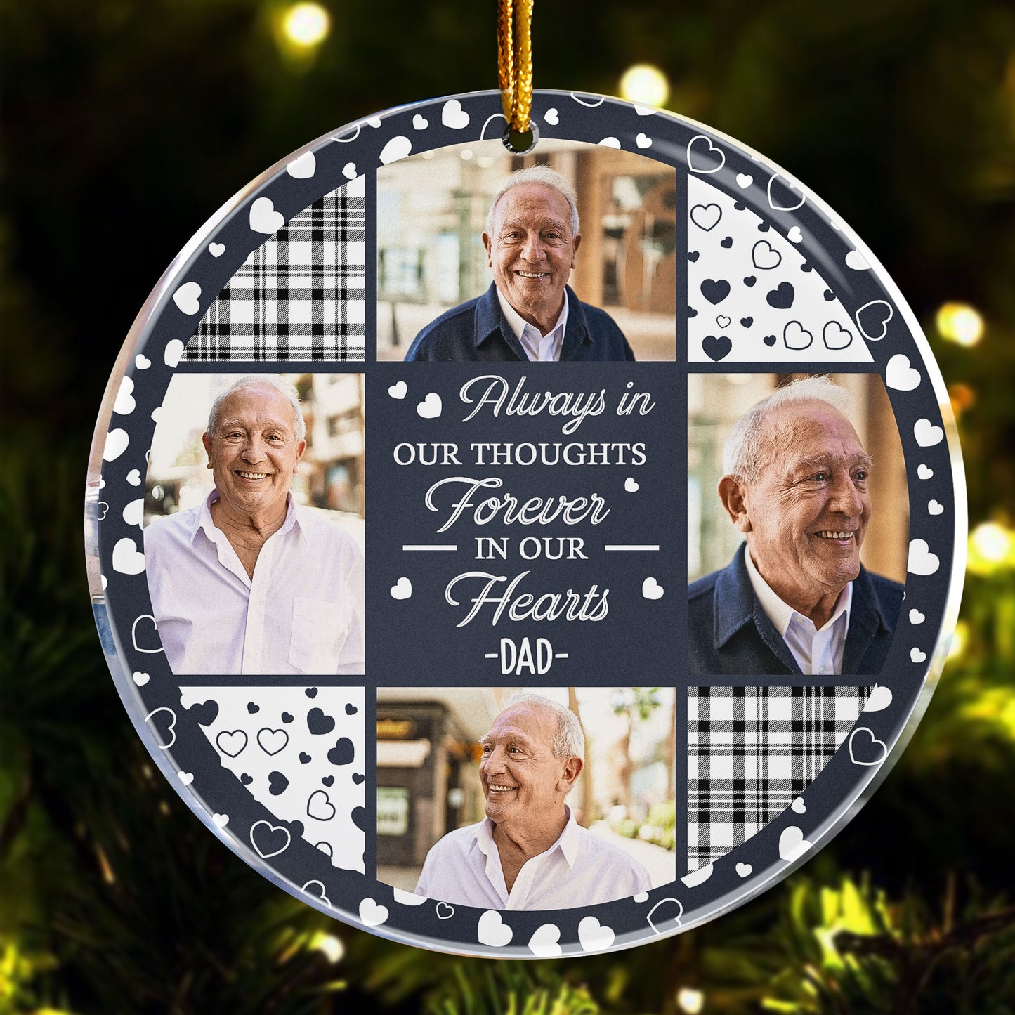 Always In Our Thoughts Forever In Our Hearts - Personalized Acrylic Photo Ornament