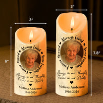 Always Loved, Never Forgotten, Forever Missed - Personalized Photo LED Candle