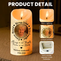 Always Loved, Never Forgotten, Forever Missed - Personalized Photo LED Candle