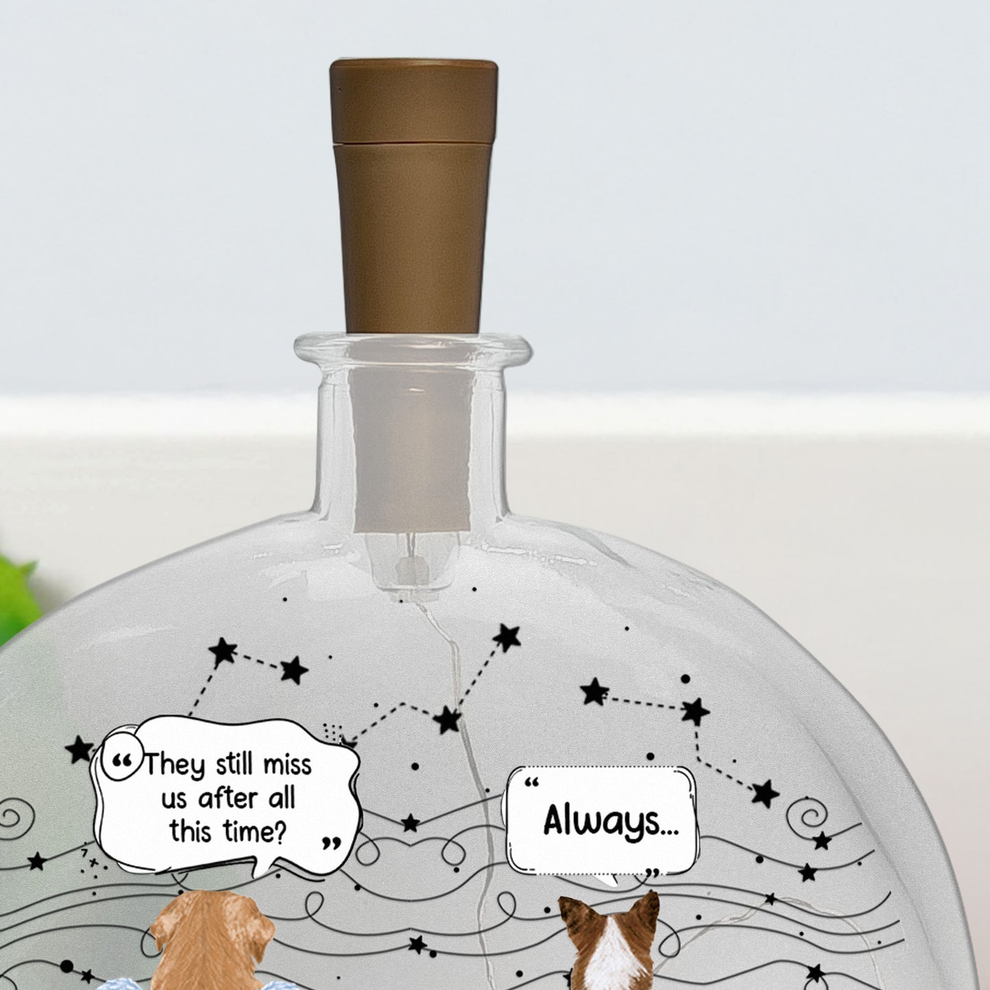 Always Missed For Loss Of Dogs, Cats, Pets - Personalized Round Flat Bottle Light
