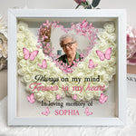 Always On My Mind Forever In My Heart - Personalized Photo Flower Shadow Box