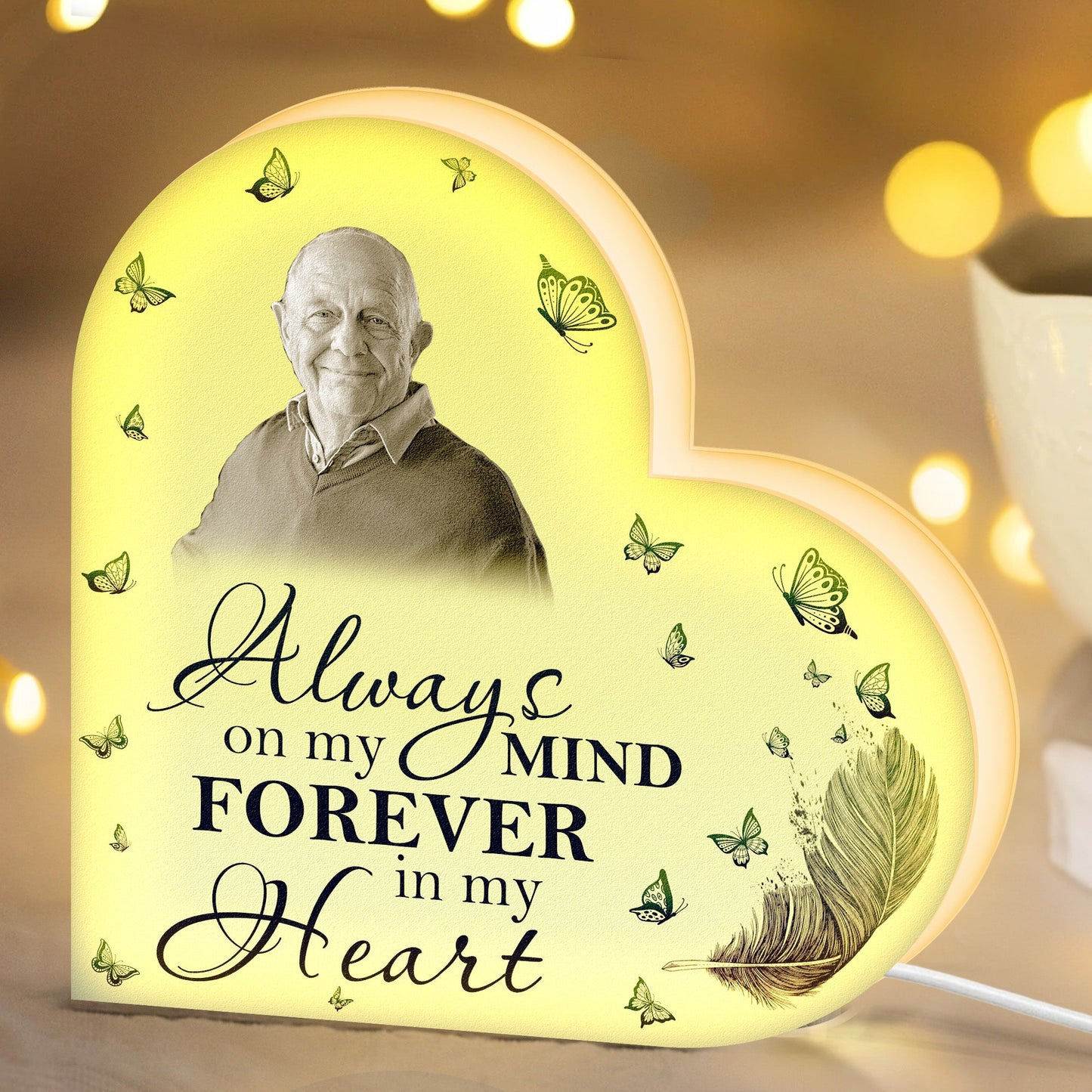 Always On My Mind Forever In My Heart - Personalized Photo Light Box