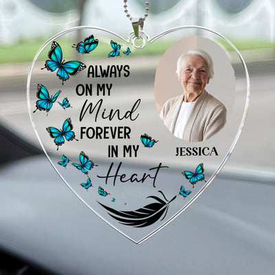 Always On My Mind - Personalized Photo Rear View Mirror Accessory