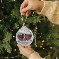 Always On Our Minds Forever In Our Hearts - Personalized Glass Photo Ornament With Silver Cap