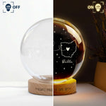 Always Under The Same Sky - Custom States, Long Distance Gifts - Personalized Night Light