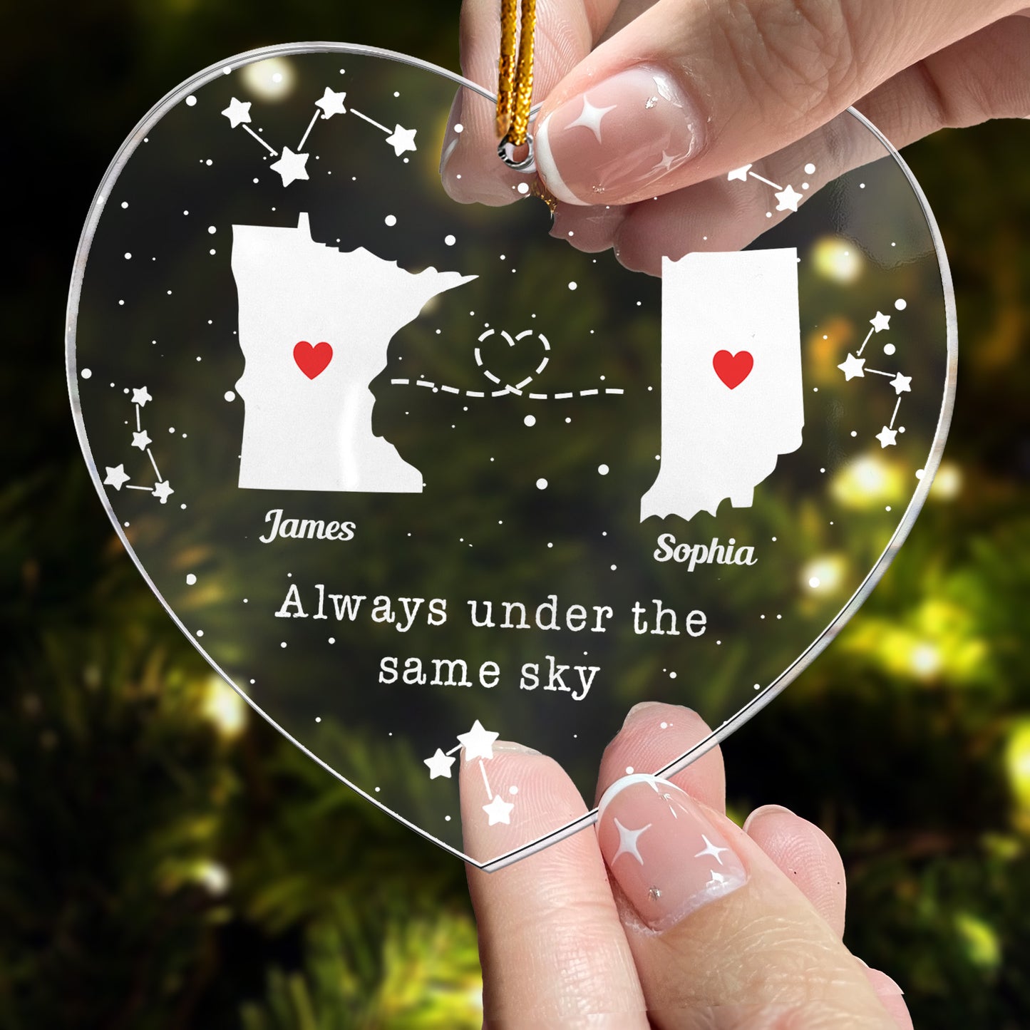 Always Under The Same Sky Gift For Couple - Personalized Acrylic Ornament