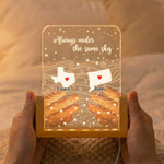 Always Under The Same Sky - Long Distance Relationship Gifts For Couple, Friends, Family - Personalized Night Light