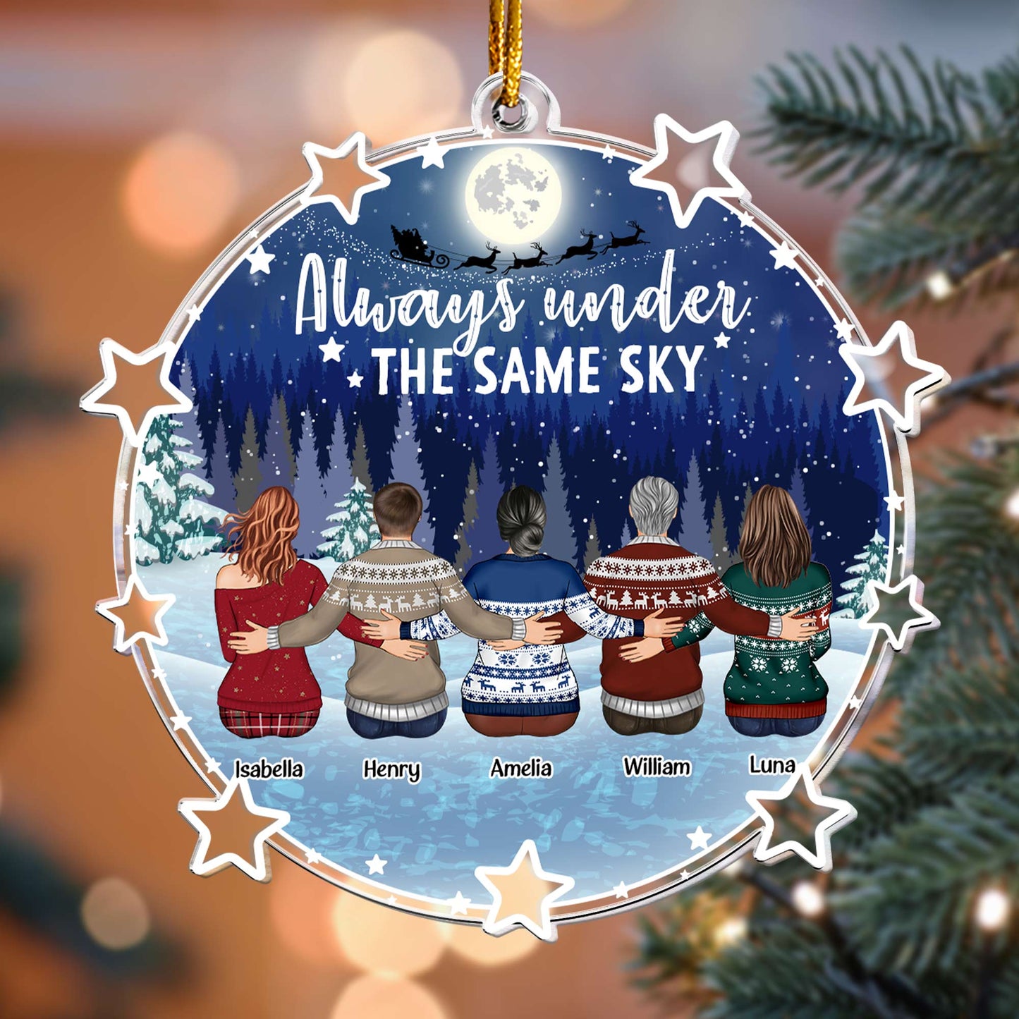 Always Under The Same Sky - Personalized Acrylic Ornament