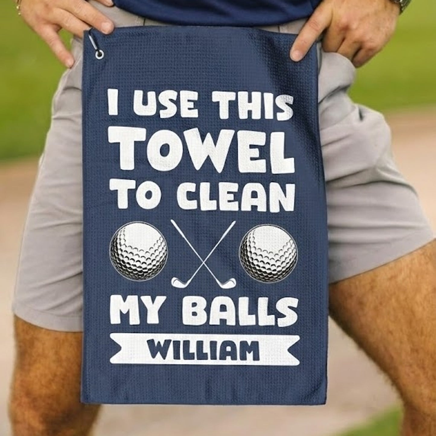 I Use This Towel To Clean My Balls - Funny Gifts For Golfers, Men, Dad, Husband, Buddies - Personalized Golf Towel