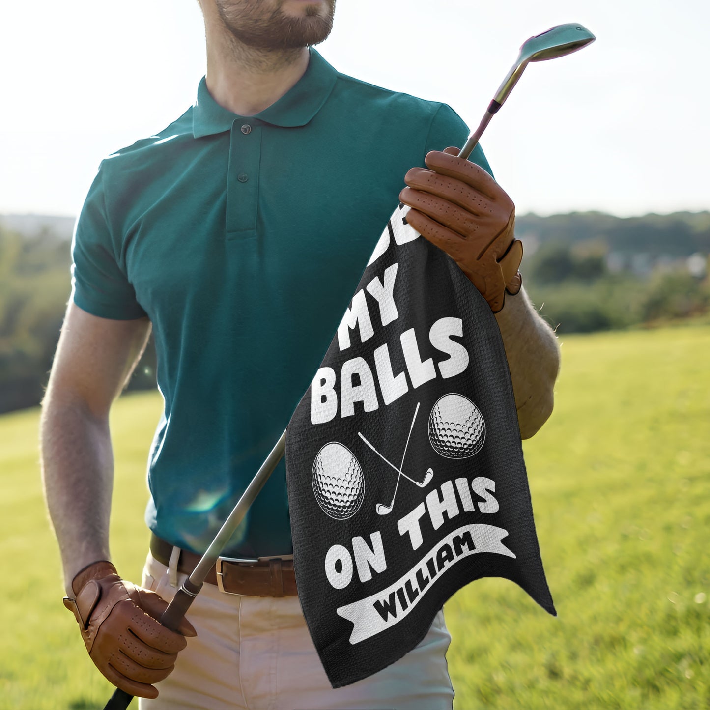 I Use This Towel To Clean My Balls - Funny Gifts For Golfers, Men, Dad, Husband, Buddies - Personalized Golf Towel