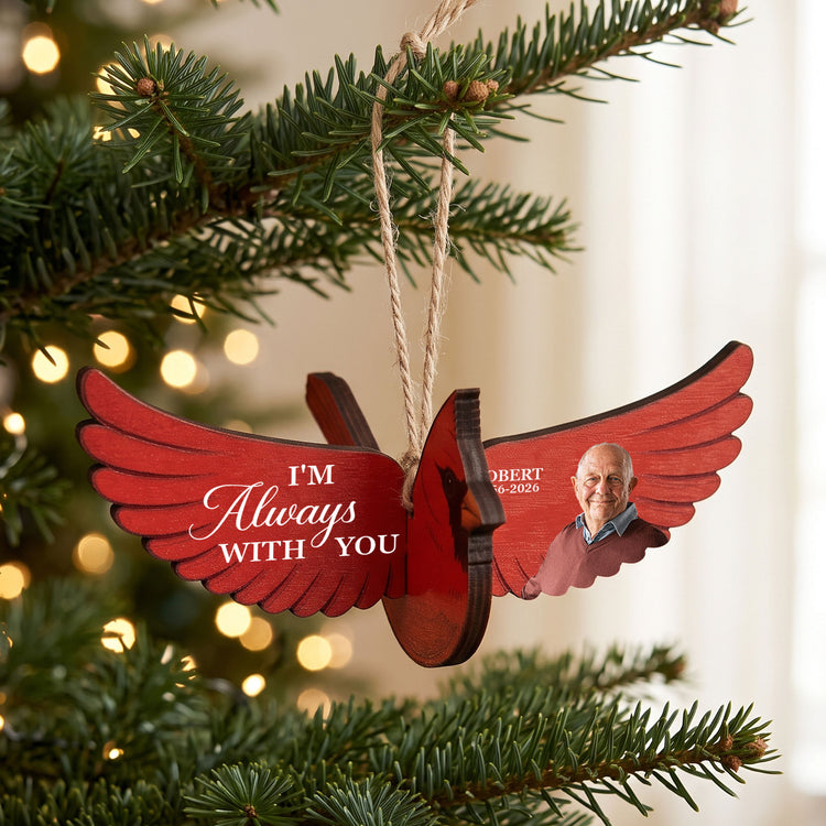 Always-With-You-Memorial-Custom-Photo-Caridnal-Bird-Humming-Bird-Butterfly-Personalized-Ornament-3
