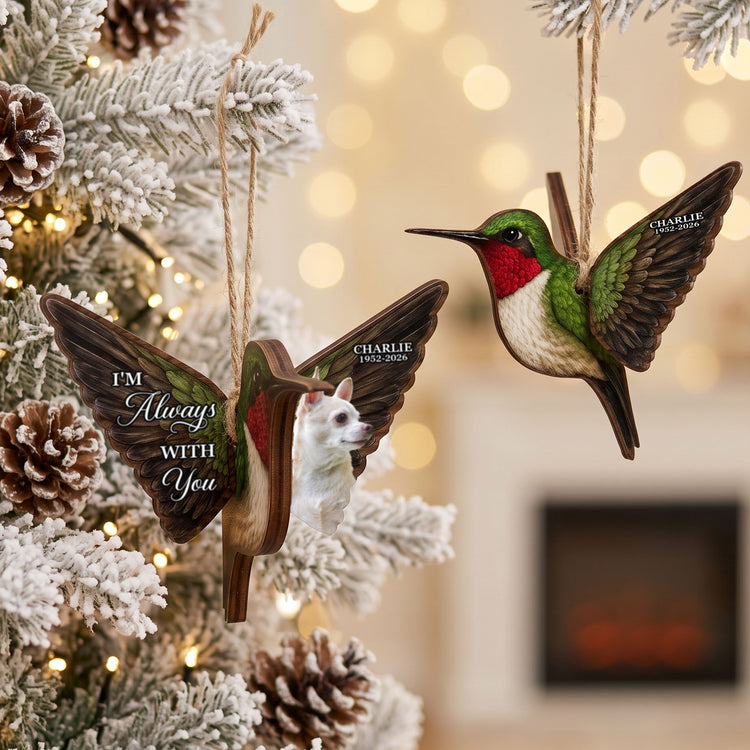 Always-With-You-Memorial-Custom-Photo-Caridnal-Bird-Humming-Bird-Butterfly-Personalized-Ornament-6
