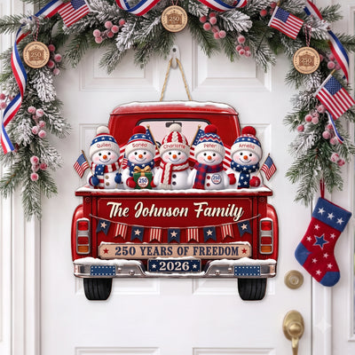 America 250th Anniversary Christmas Gifts For Mom, Dad - Personalized Wood Sign