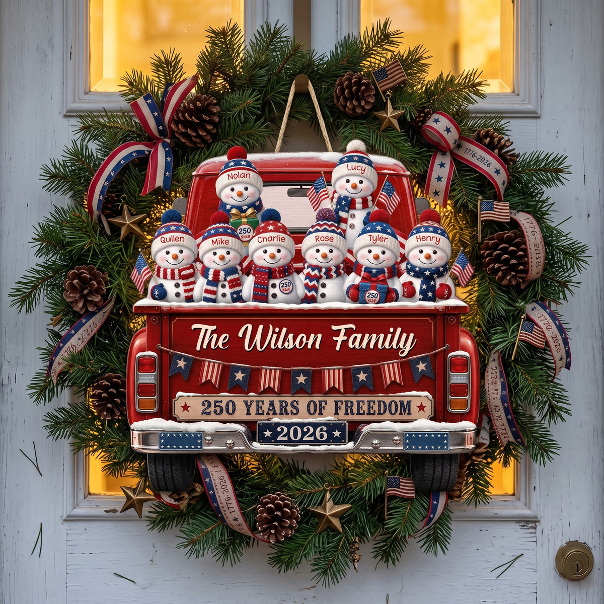 America 250th Anniversary Christmas Gifts For Mom, Dad - Personalized Wood Sign