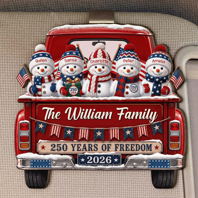 America 250Th Anniversary Christmas - Personalized Car Visor Clip