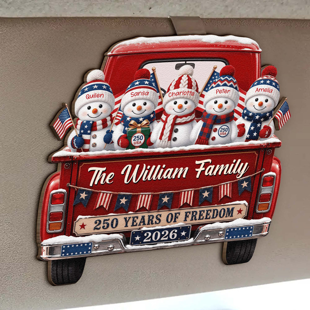 America 250Th Anniversary Christmas - Personalized Car Visor Clip
