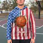 America Flag Design For Baseball, Softball, Soccer, Football, Basketball, Hockey Lover - Personalized Hoodie