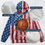 America Flag Design For Baseball, Softball, Soccer, Football, Basketball, Hockey Lover - Personalized Hoodie