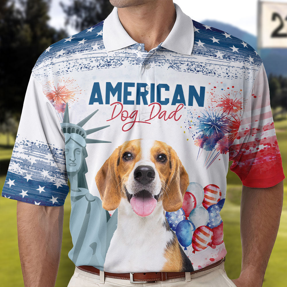 America Pet Dad Pet Mom - Custom Photo Polo Shirt