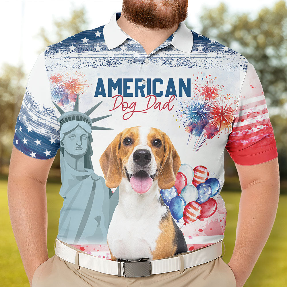 America Pet Dad Pet Mom - Custom Photo Polo Shirt
