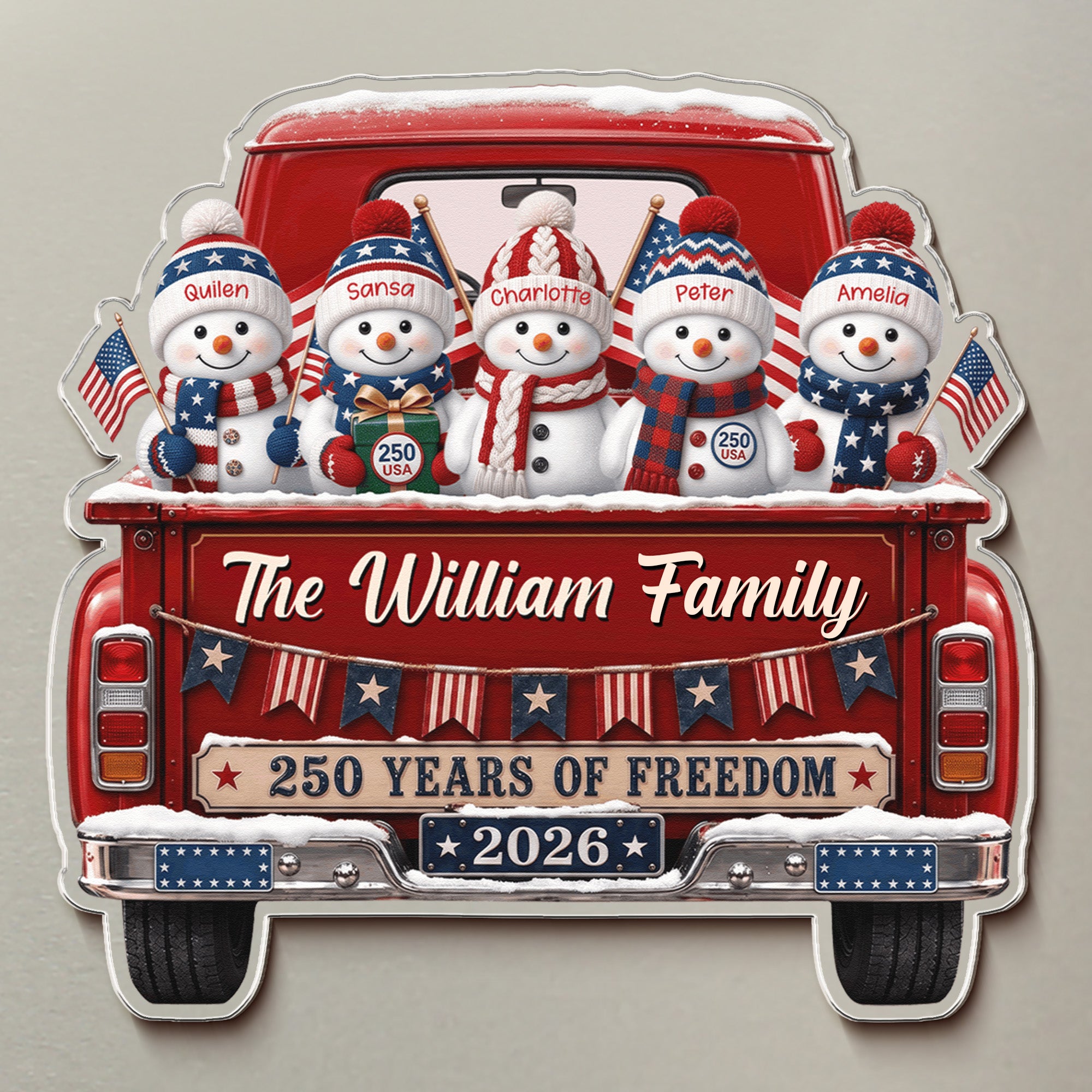 America-250Th-Anniversary-Christmas-Gifts-For-Mom,-Dad,-Family-Personalized-Magnet-5