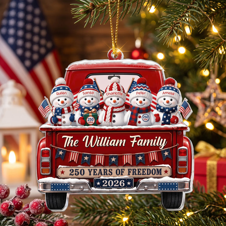 America-250Th-Anniversary-Christmas-Gifts-For-Mom,-Dad,-Family-Personalized-Ornament0