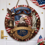 America_250Th_Anniversary_Gifts_For_Mom_Dad_Faux_Pattern_Personalized_Wood_Sign_1