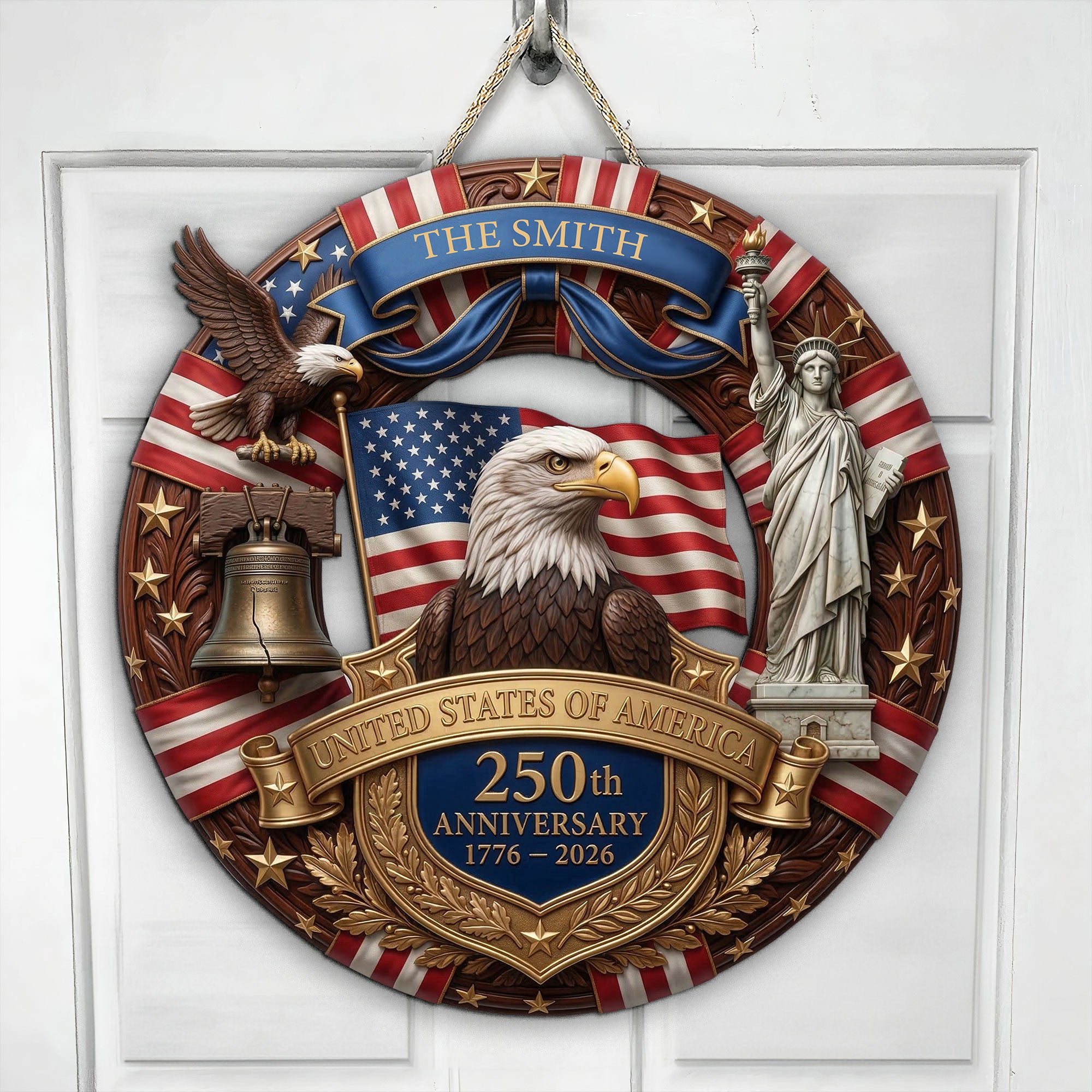 America_250Th_Anniversary_Gifts_For_Mom_Dad_Faux_Pattern_Personalized_Wood_Sign_4_bb270061-158e-40f9-8c5b-3a46d98b3301