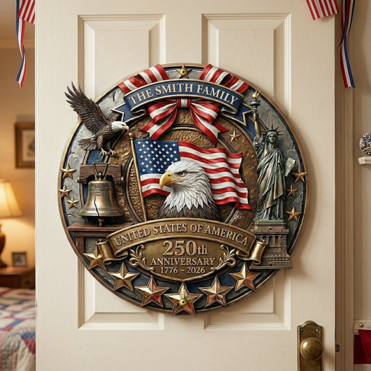 America_250Th_Anniversary_Patriotic_2026_Personalized_Metal_Sign_1
