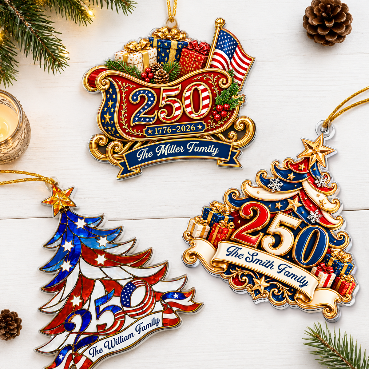 America-250Th-Gift-For-Mom,-Dad,-Family-Personalized-Ornament-1