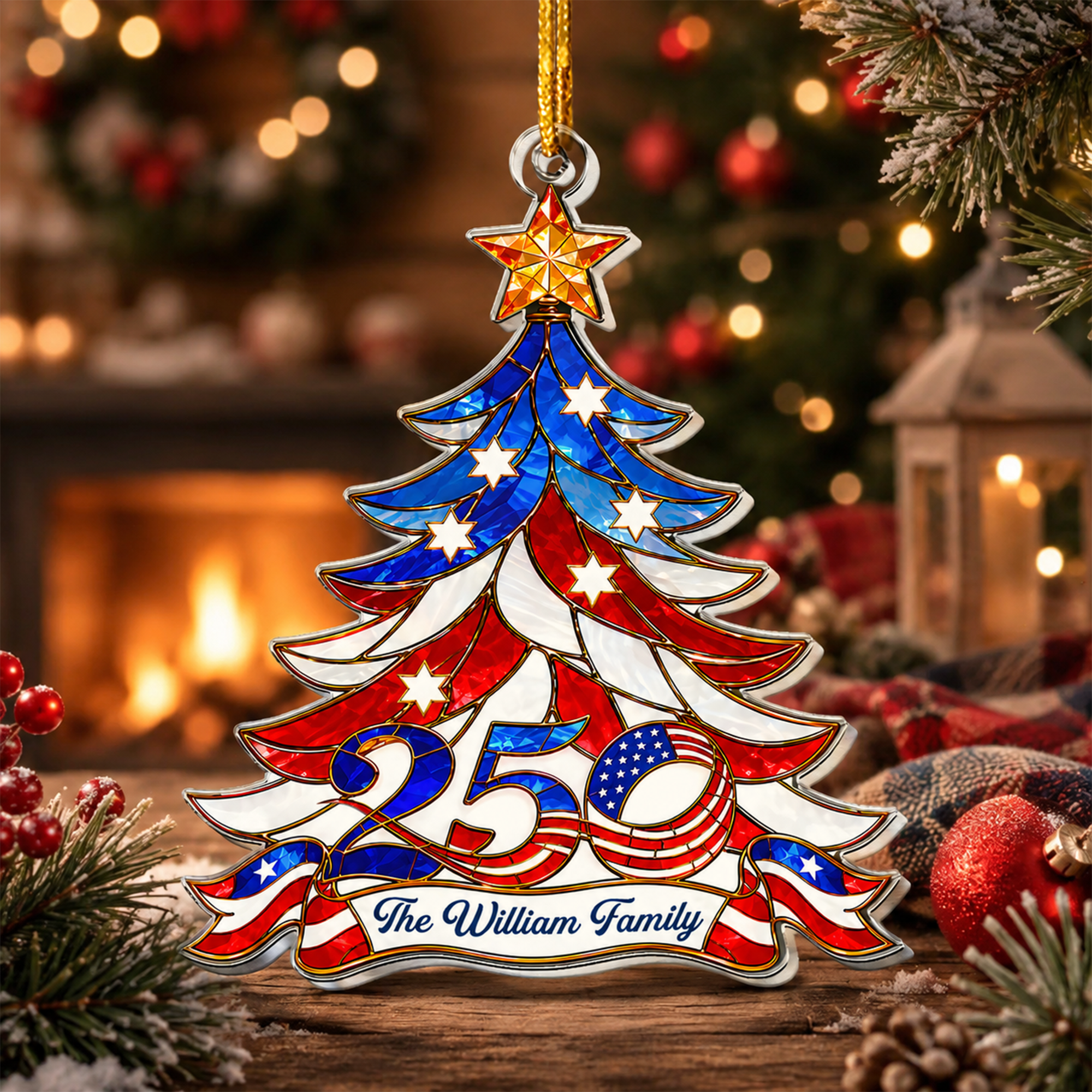 America-250Th-Gift-For-Mom,-Dad,-Family-Personalized-Ornament-2