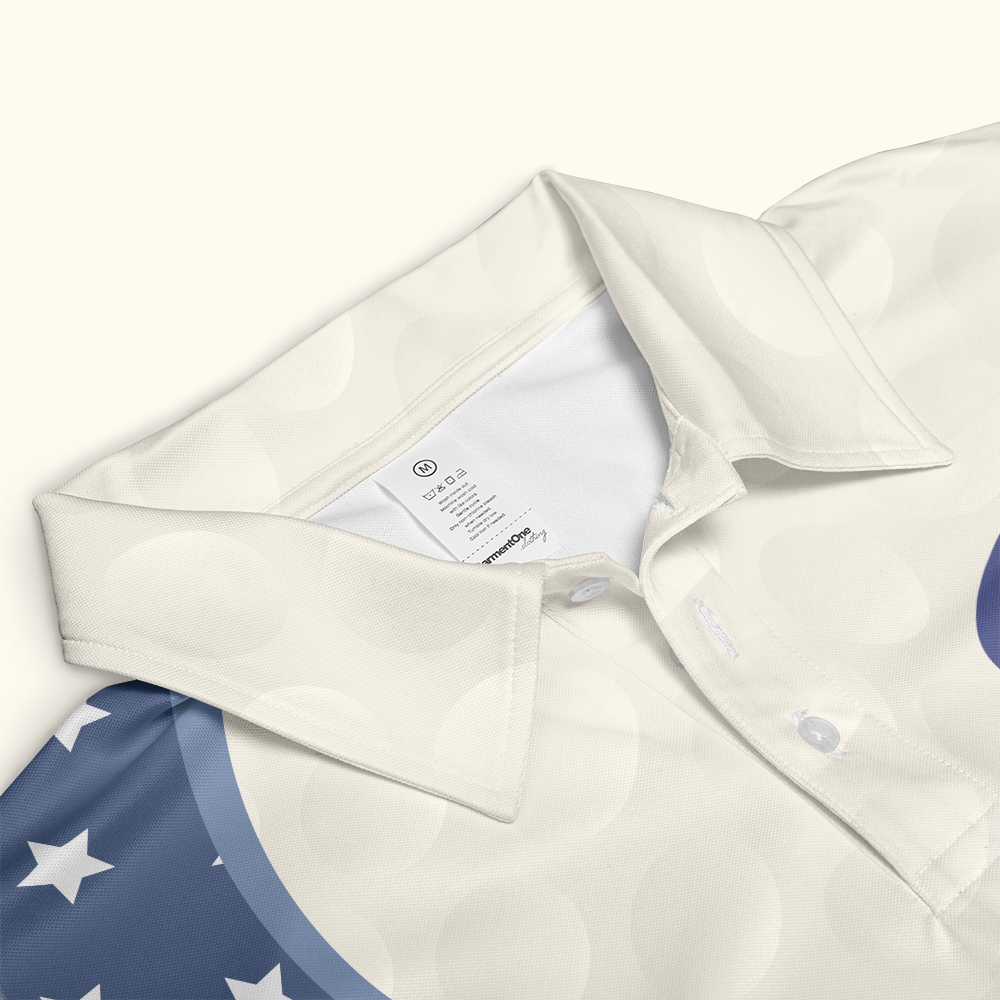 American Flag Vintage Style Gift For Golf Lovers - Custom Golf Shirt