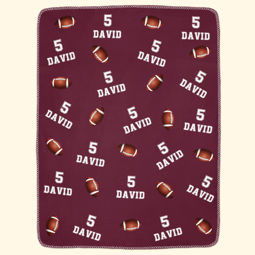 American Football Custom Name, Number - Personalized Blanket