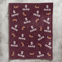 American Football Custom Name, Number - Personalized Blanket