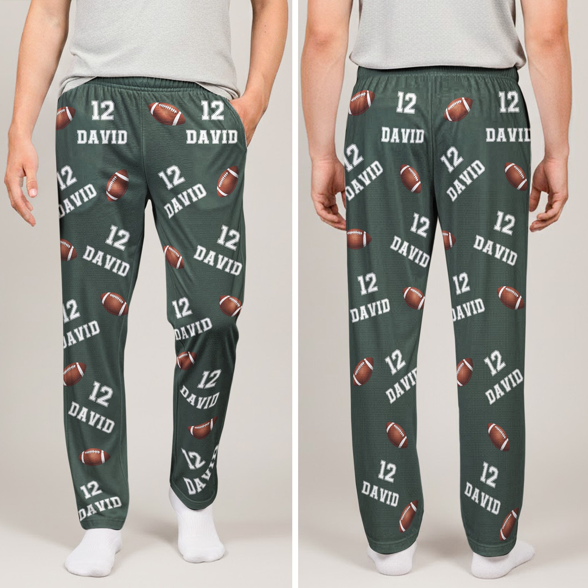 American Football Custom Name, Number - Personalized Sweatpants, Lounge Pants With Pockets, Custom Pajama Pants, Jogger Sweatpants, Gift For Son, Gift for Him