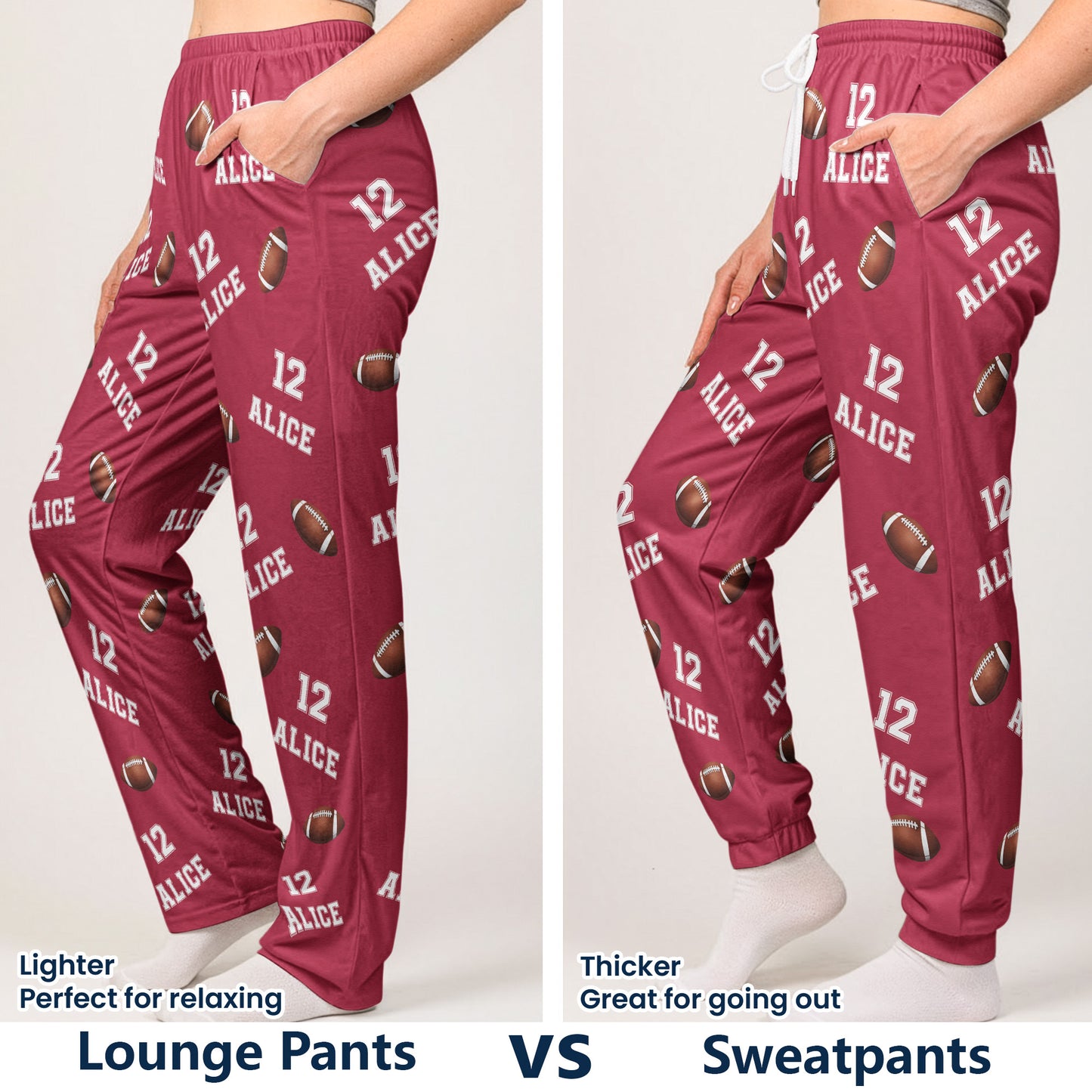 American Football Custom Name, Number - Personalized Sweatpants, Lounge Pants With Pockets, Custom Pajama Pants, Jogger Sweatpants, Gift For Son, Gift for Him