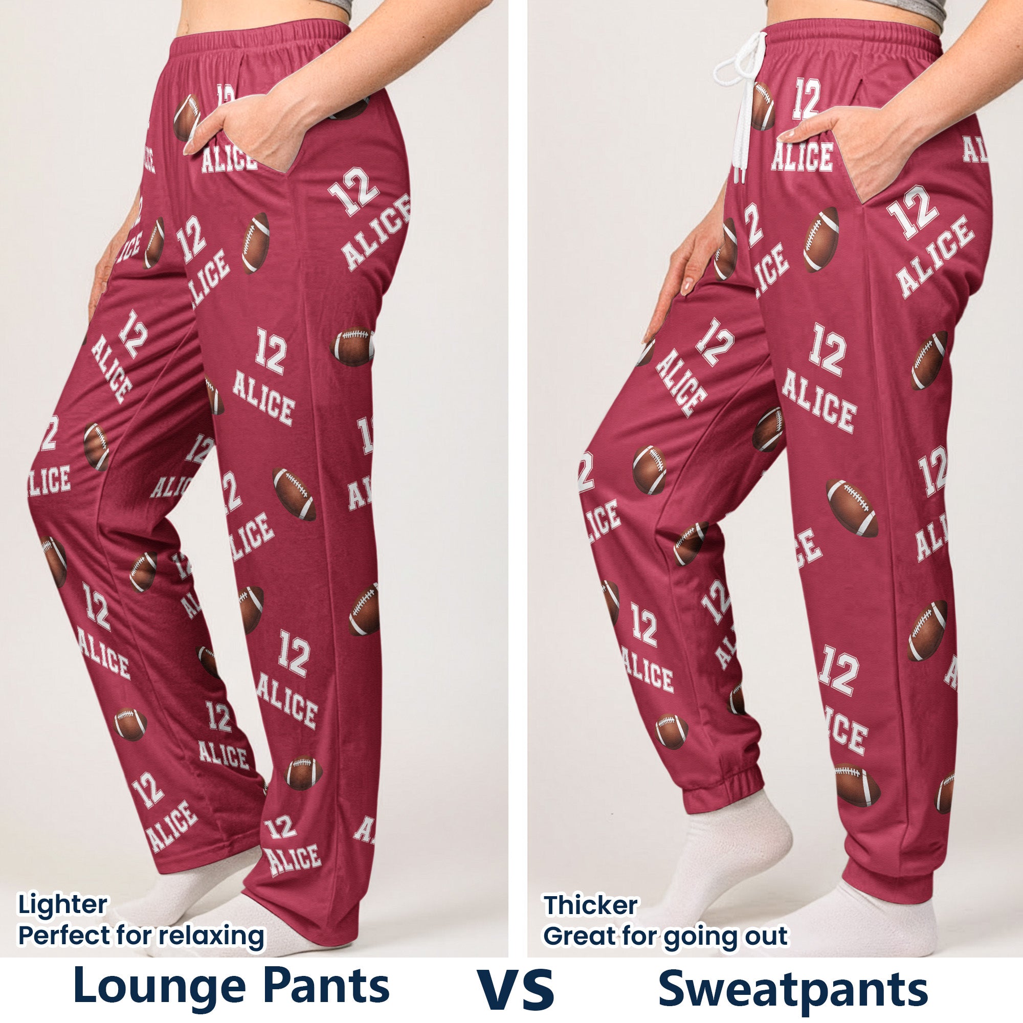 American Football Custom Name, Number - Personalized Sweatpants, Lounge Pants With Pockets, Custom Pajama Pants, Jogger Sweatpants, Gift For Son, Gift for Him