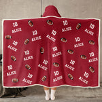 American Football Custom Name, Number - Personalized Wearable Blanket Hoodie