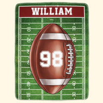 American Football Field Custom Name - Personalized Blanket