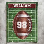 American Football Field Custom Name - Personalized Blanket