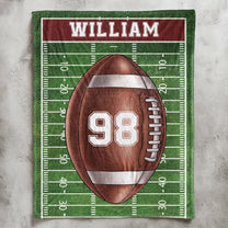 American Football Field Custom Name - Personalized Blanket