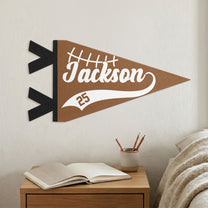 American Football Player Custom Name And Number - Personalized Pennant 2