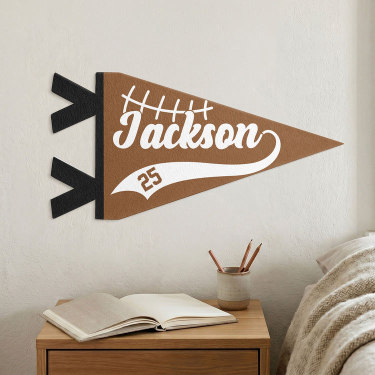 American Football Player Custom Name And Number - Personalized Pennant 2