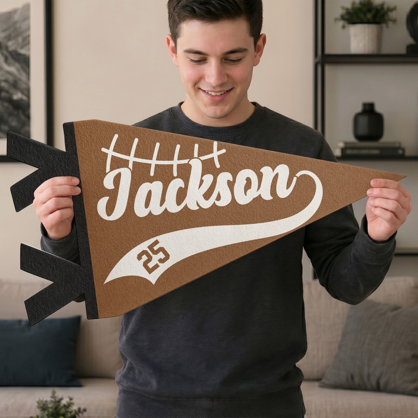 American Football Player Custom Name And Number - Personalized Pennant 3