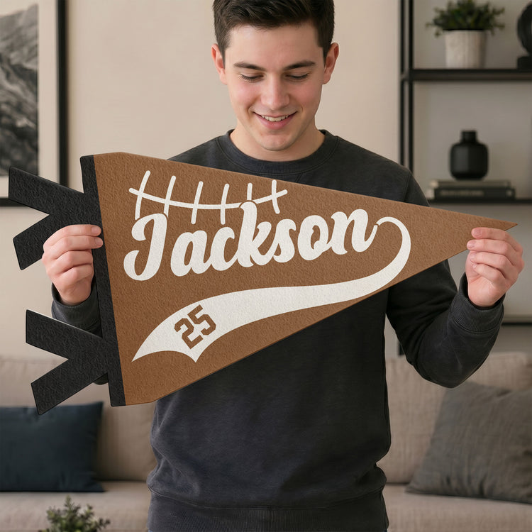American Football Player Custom Name And Number - Personalized Pennant 3