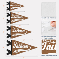 American Football Player Custom Name And Number - Personalized Pennant 5