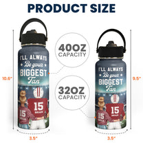 American Football Your Biggest Fan - Personalized Stainless Steel Water Bottle